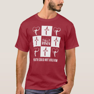 T-shirt à damiers Pâques, IL EST RISEN Christian