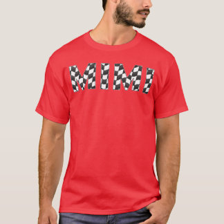 T-shirt à damiers race Mimi Blanc noir femmes en tableau d