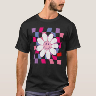 T-shirt à damiers Smiling Happy Face Wavy Checkerboard Hip