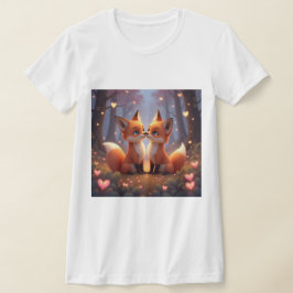 T-Shirt à deux côtés Whimsical Fox Couple