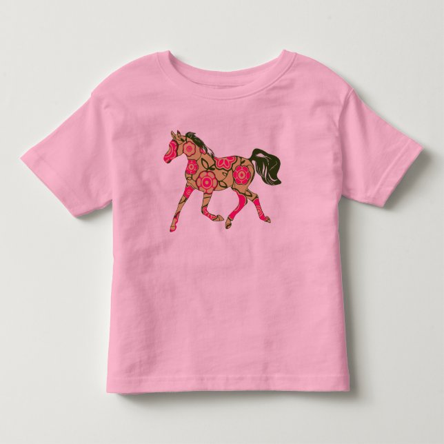 T-Shirt À Drapeau Floral Horse (Devant)