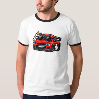 T-shirt à encolure ras-du-cou Funny Car rétro | Re