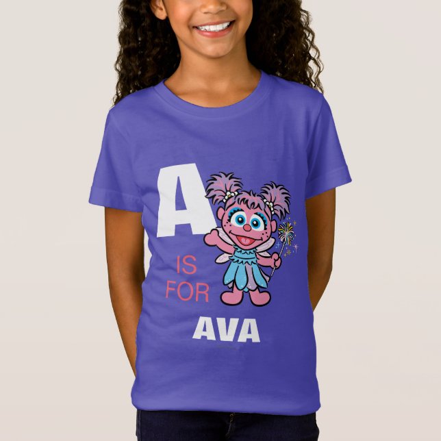 T-Shirt A est pour Abby Cadabby | Ajouter Votre Nom (Devant)