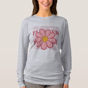 T-shirt à fleurs rétro - Vintage rose pâle