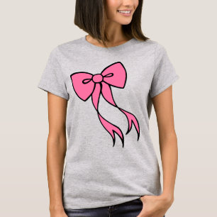 T-Shirt à grand nœud rose