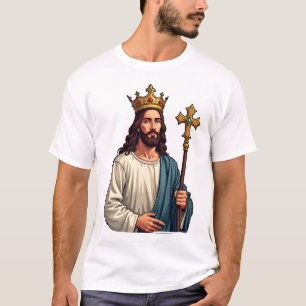 T-shirt à gravure vintage Jésus Roi Éternel