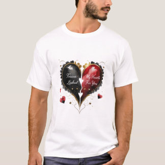 T-shirt À jamais liés, mon cœur bat pour toi