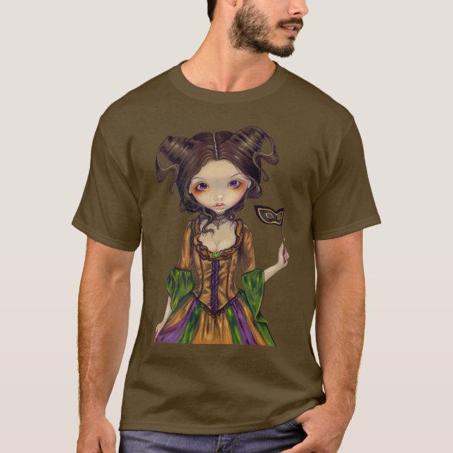 T-shirt À la chemise gothique de boule de mascarade (Devant)