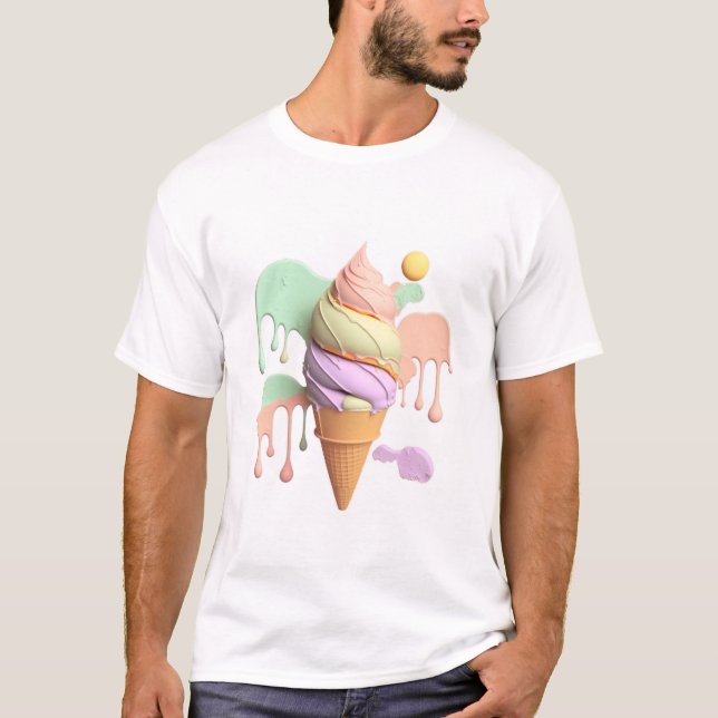 T-shirt à la crème glacée Pastel (Devant)