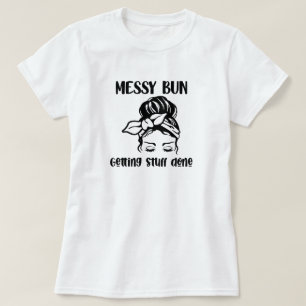 T-Shirt à la façon des cheveux Messy Bun
