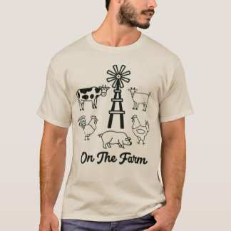 T-shirt À la ferme - Beaux animaux de ferme et moulin à ve