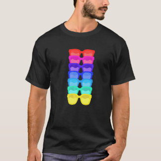 T-shirt À La Plage Des Lunettes de soleil colorées Rainbow