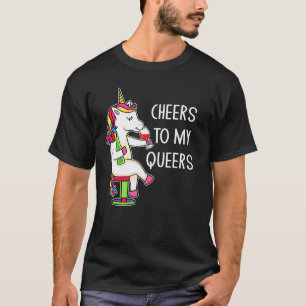 T-shirt À la santé de mes folles Citation LGBTQ licorne ga