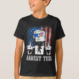 T-shirt (à l'arrière) Arrêter ce Trump 2025 Drapeau améric