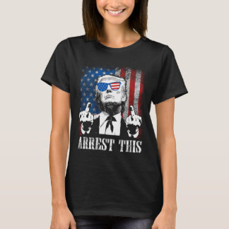 T-shirt (à l'arrière) Arrêter ce Trump 2025 Drapeau améric