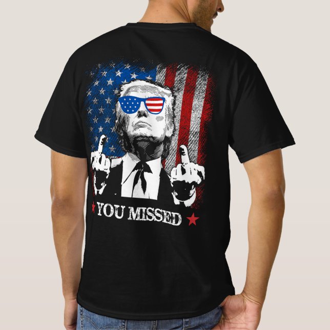 T-shirt (À L'ARRIÈRE) Trump 2024 - Drapeau américain vous  (Dos)