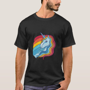 T-Shirt à licorne arc-en-ciel