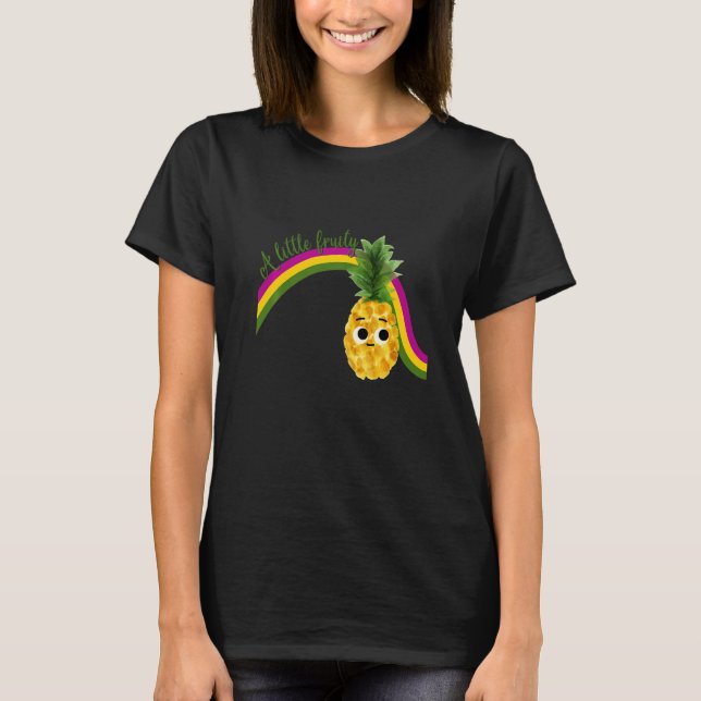 T-shirt A little fruity with pineapple and rainbow for pri (Devant)