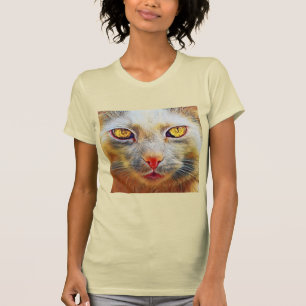 T-shirt à l'oeil doré de chat mignon
