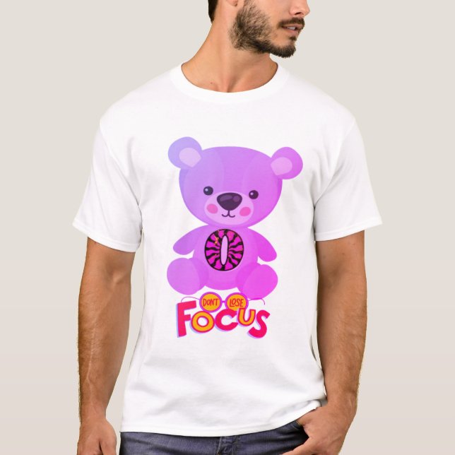T-Shirt à l'ours en peluche mignon (Devant)