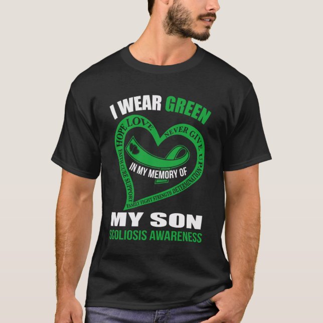 T-shirt À ma mémoire de mon fils SCOLIOSIS AVERESSEMENT (Devant)