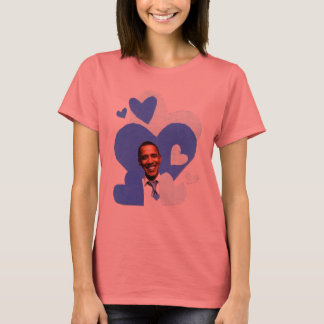 T-shirt à main marine pour femmes collage Barack
