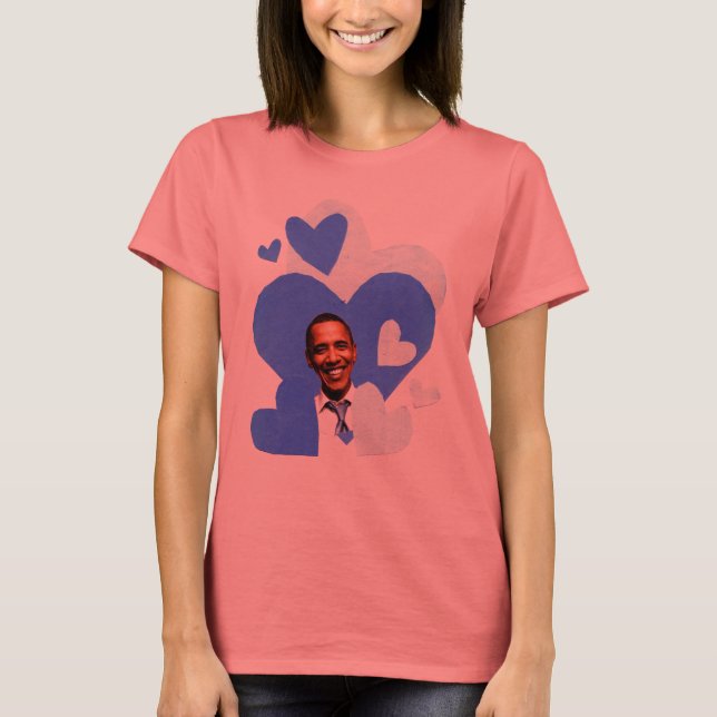 T-shirt à main marine pour femmes collage Barack (Devant)
