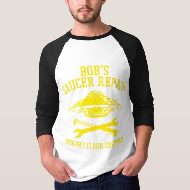 T-shirt à manches 3/4 avec logo BSR jaune (Devant)