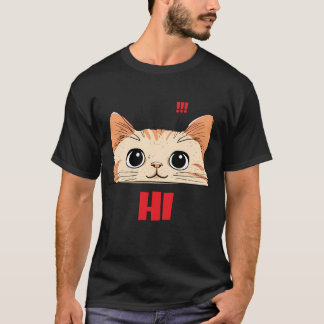 T-shirt à manches courtes visage de chat mignon | 