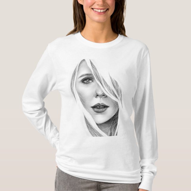 T-shirt à manches longues de base Elizabeth olsen (Devant)