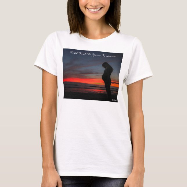 T-shirt à manches longues de la maternité - Tenir  (Devant)