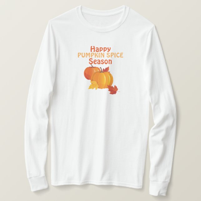 T-Shirt à manches longues Fall Pumpkin Spice Basic (Design devant)