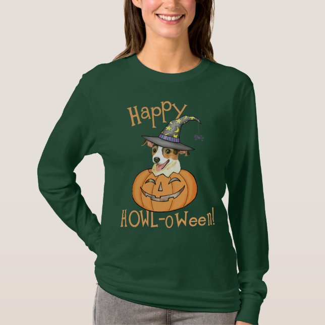T-shirt à manches longues Halloween Jack Russell T (Devant)