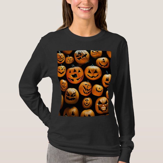 T-shirt à manches longues Jack-O-Lantern (Devant)