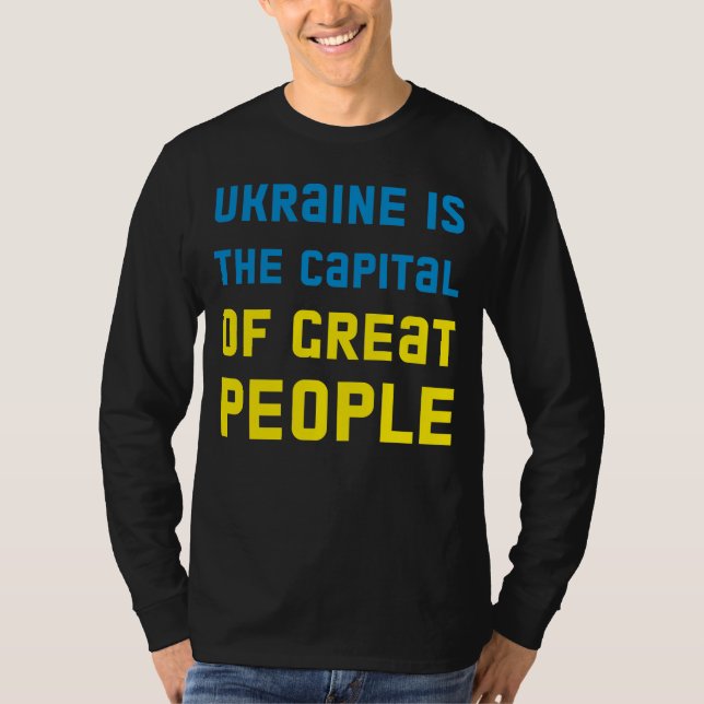 T-shirt à manches longues L'Ukraine est la capital (Devant)