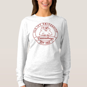 T-shirt à manches longues Maroon Groundhogs pour f