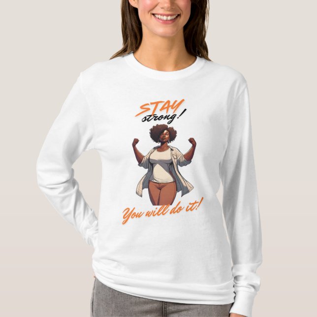 T-shirt à manches longues pour femmes inspirantes. (Devant)