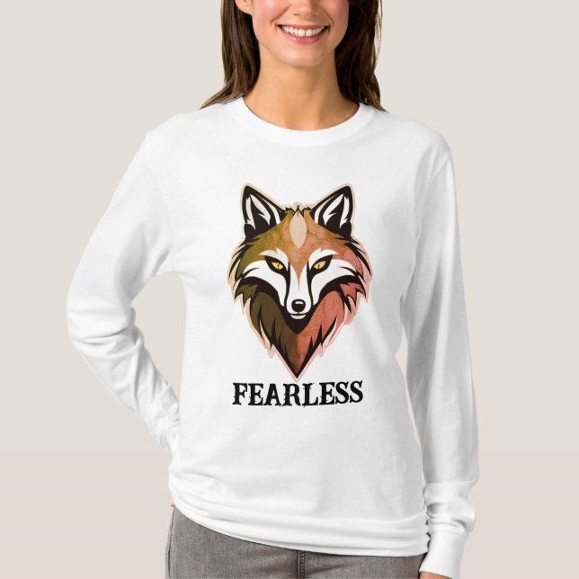 T-shirt à manches longues pour femmes Wolf sans pe (Devant)