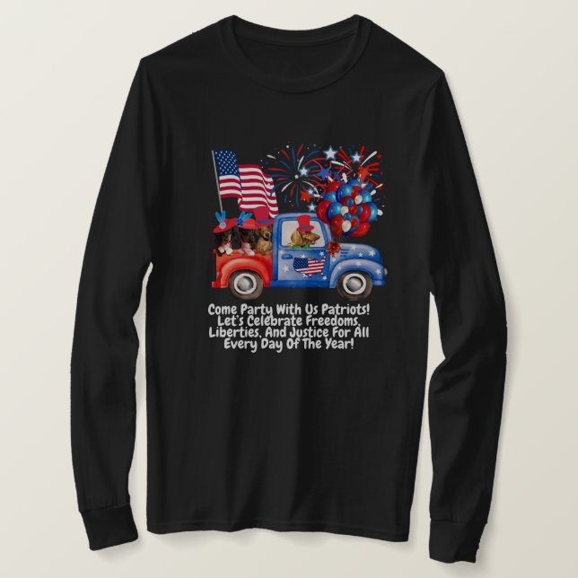 T-Shirt à manches longues pour la parade patriotiq (Design devant)