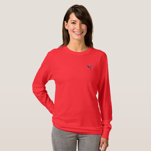 T-shirt à manches longues rouge femmes père Noël B (Devant entier)
