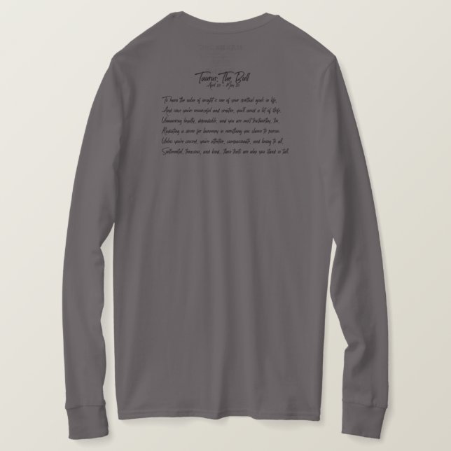 T-shirt à manches longues Taurus (Design dos)
