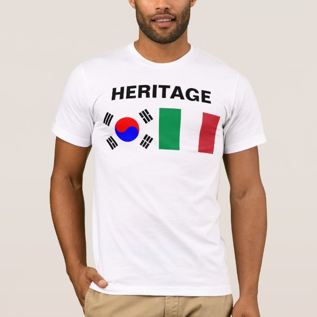 T-shirt À moitié coréen, à moitié italien (Devant)
