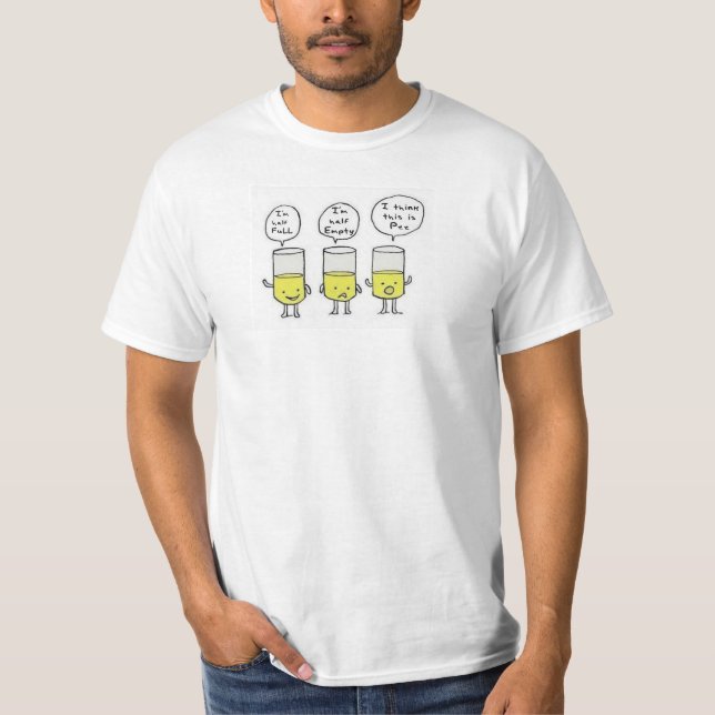 T-shirt À moitié vide en verre/complètement je pense que (Devant)
