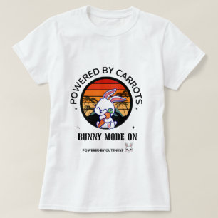 T-shirt à motif coucher de soleil rétro avec lapin