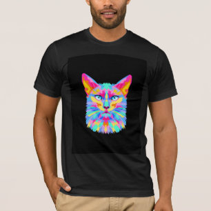 T-shirt à motif de chat moderne lumineux