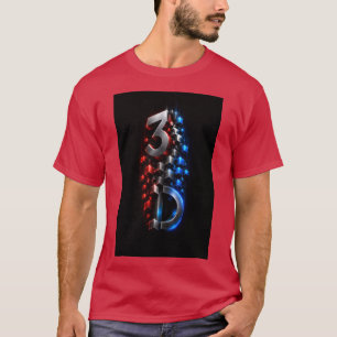 T-shirt à motif de cube géométrique 3D futuriste