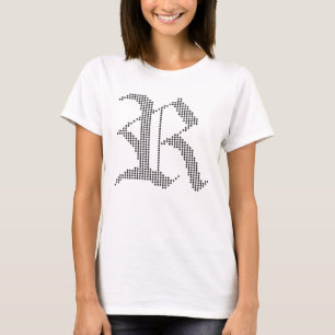 T-shirt à motif de lettre gothique R typographique