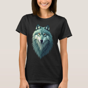 T-Shirt à motif de loup polygonal - Géométrique mo