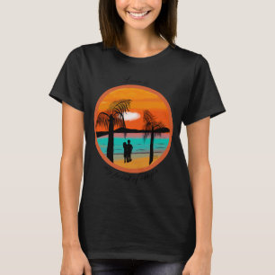 T-Shirt à motif silhouette de coucher de soleil :