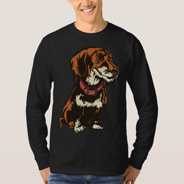 T-shirt À poils durs Dachshund (Devant)